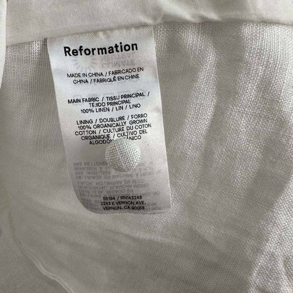 Reformation Annabelle Linen Top, Size 8 - Picture 7 of 7